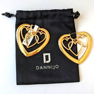 DANNIJO Gold Oversized Puff Heart Hoop Earrings Y2K